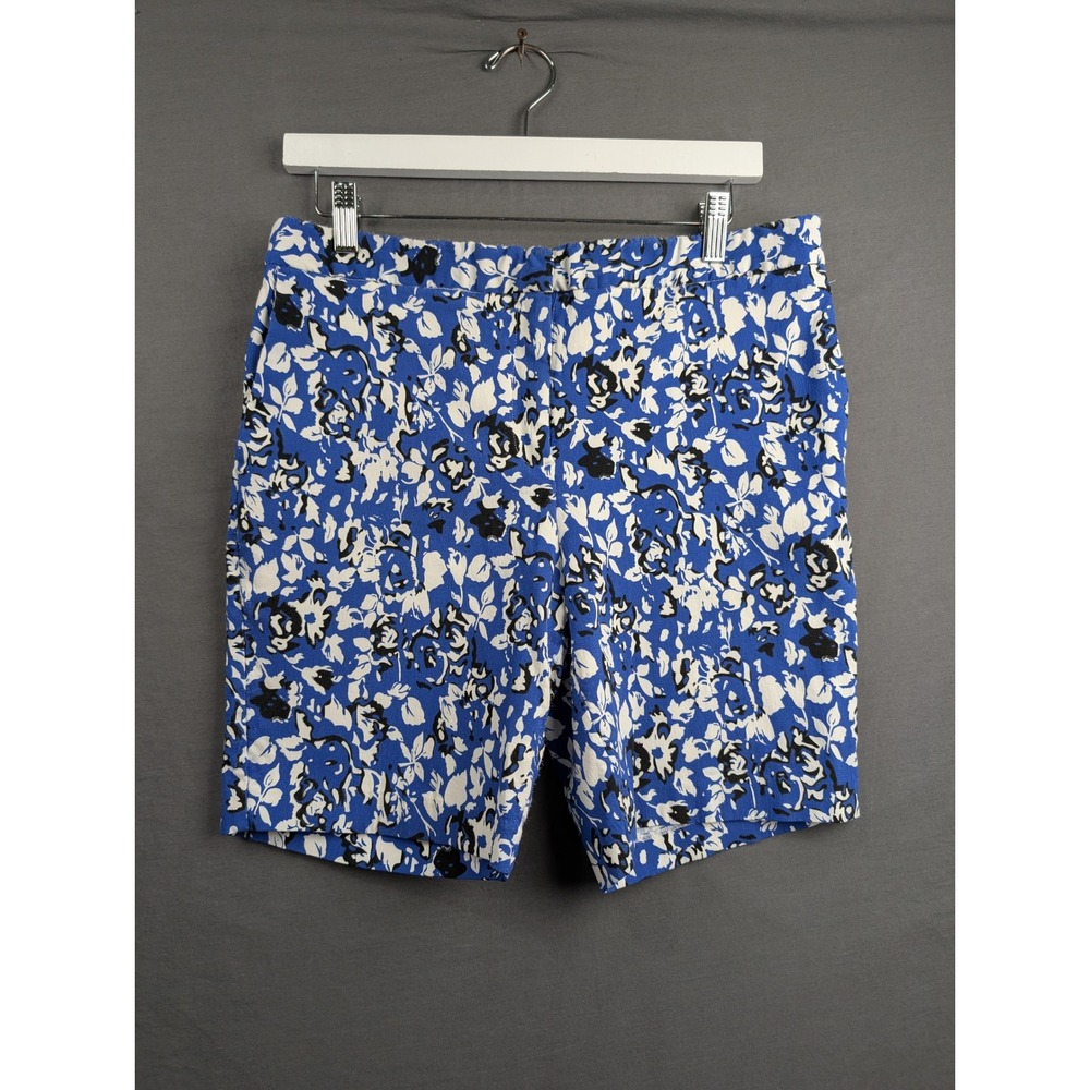 Mario Serrani Italy Blue White‎ Floral Bermuda Shorts Size 12